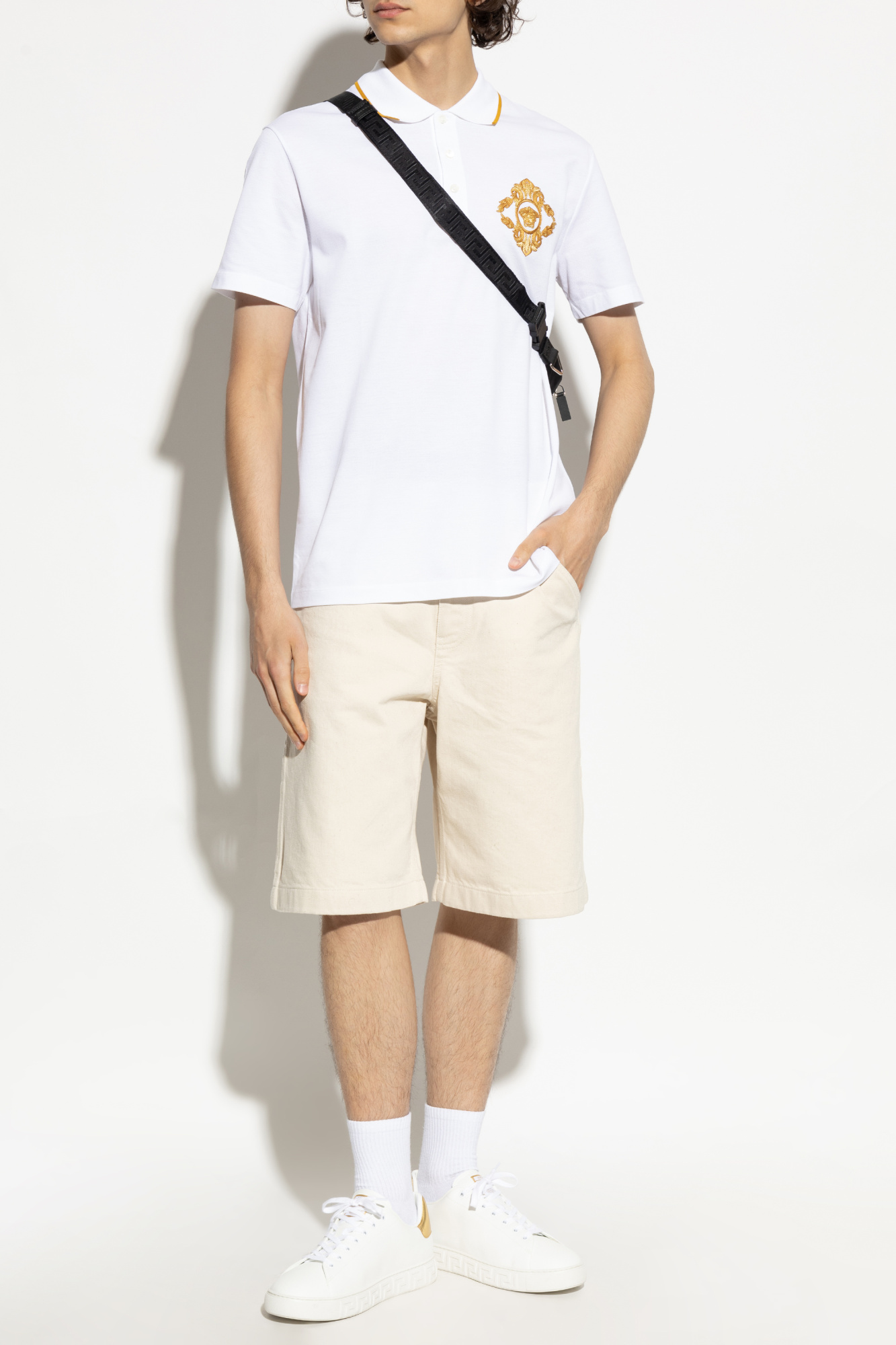 Tシャツ・カットソー VERSACE Men Polo Shirts 1013302 1A124392W580 White 90_A87402-